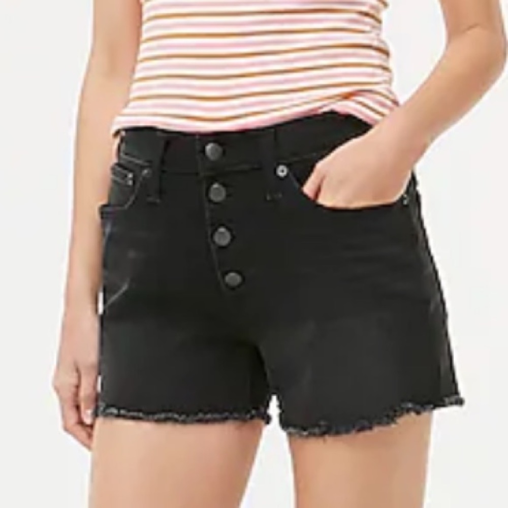 J. Crew Classic Denim Button Fly Shorts Black, 25